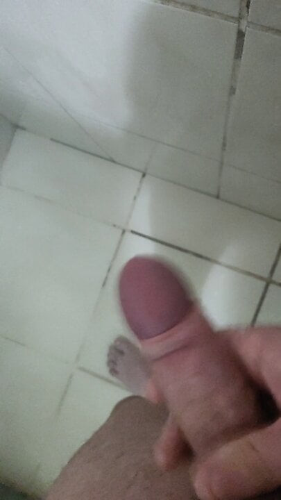 cumming in the bathroom pink dick