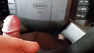 nude mechanic  in customer car and playing in her seat