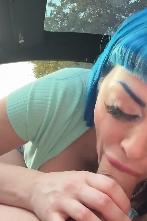 Fucking Jewelz Blue in a Tesla!