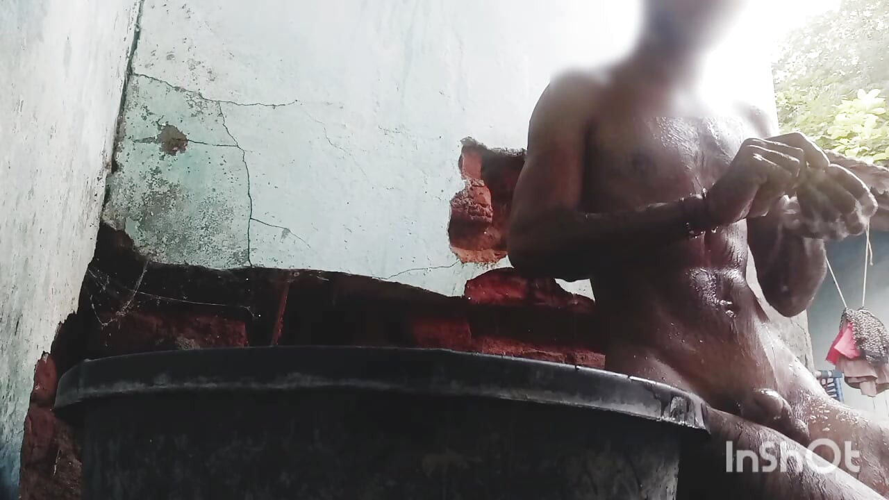 In the village, there was a bath in the open.