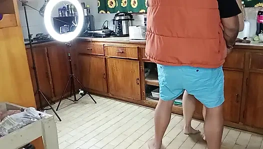 She tried to make salad and then she ate some cock