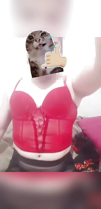 セクシーなランジェリーとトランスのパンティを着て