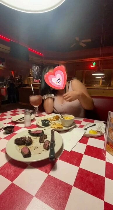 Being naughty at the steakhouse