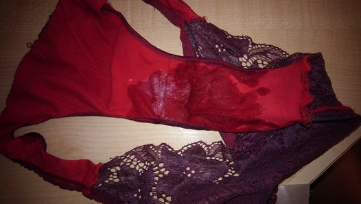 GF's dirty stained panties full of my cum