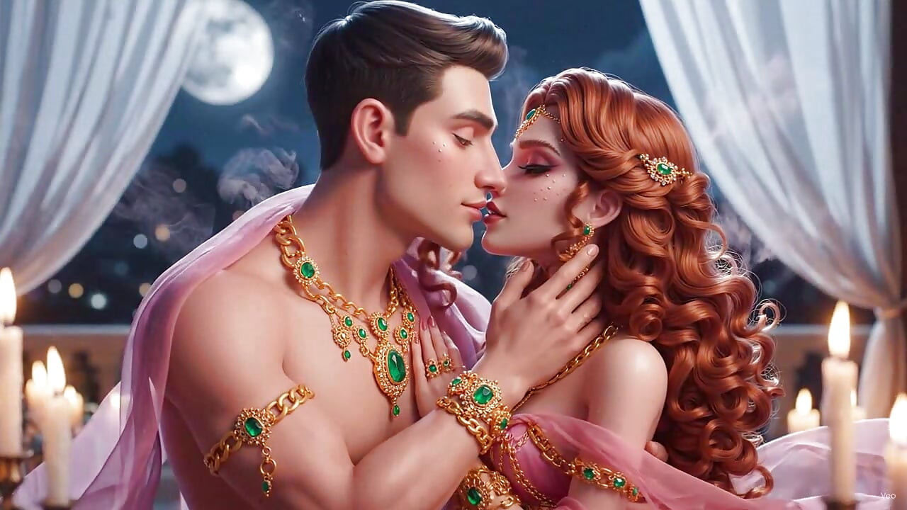 Extrémní detailní Desi líbání - zlaté šperky Mein Sexy indická dívka Aur Pohledný Chlapec Ki Celá romantická noc