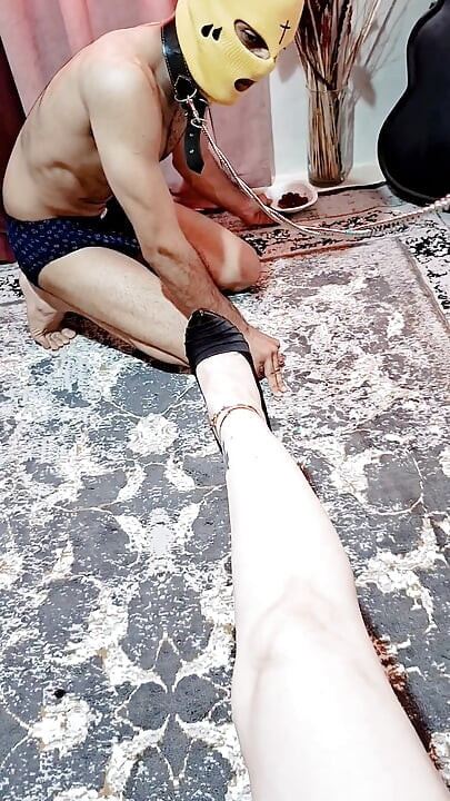 "Mistress Fruit Spit Feeding & Intense Foot Worship  Shoe Kissing BDSM Session Part 4