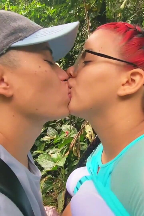 Chubby with Glasses Training in the Woods Lets a Stranger Rip Her Pants