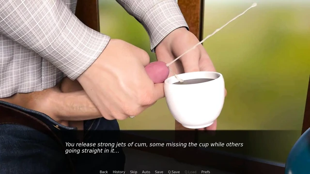 Nursing back to pleasure: cup of coffee filled with cum for the MILF to drink ep 54