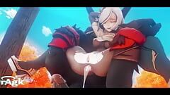 Keqing lore master und Shenhe nehmen es mit einigen Mitachurls Harcore-sex Genshin Impact sex zusammenstellung auf 3D Animationsfilm verlängert