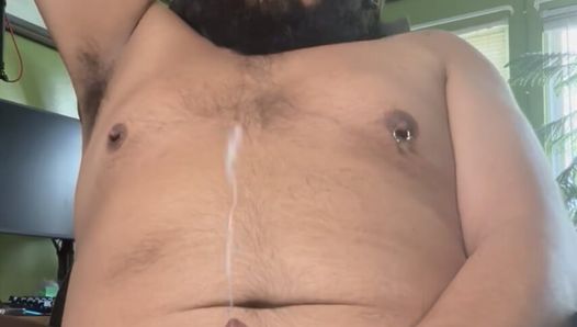 Fat Chub Jerks Off Small Cock and Cums