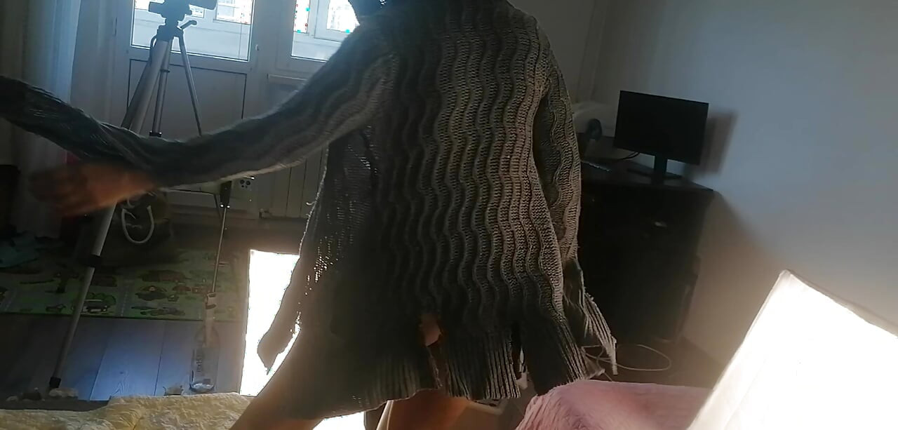 Sexy woman with hairy dancing naked. Woman with hairy, big, big ass. Amateur milf massages herself with a vibrator