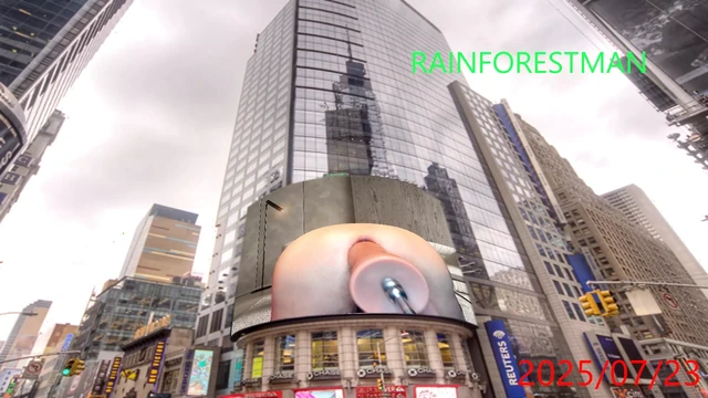 Rainforest-Man 07-23-2025 Huge Dildo on Sex Machine on the Virtual Big Screen