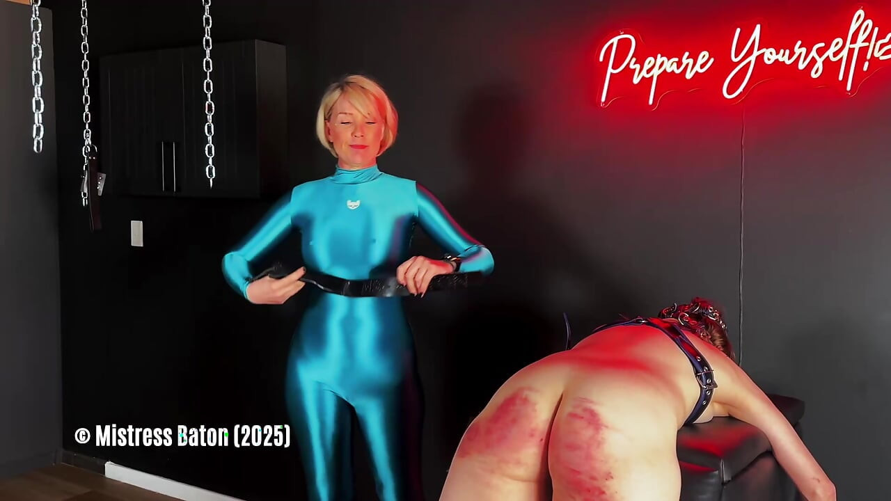 Strapping with Leather Bondage & Spandex