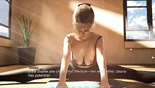 Gadis besar lagi latihan yoga dan toketnya terselip