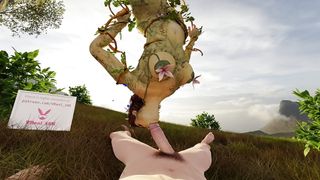VReal_18K độc ivy quay thổi kèn trong khi treo trên cây (phim nhái Arkham Knight) - 3d CGI render