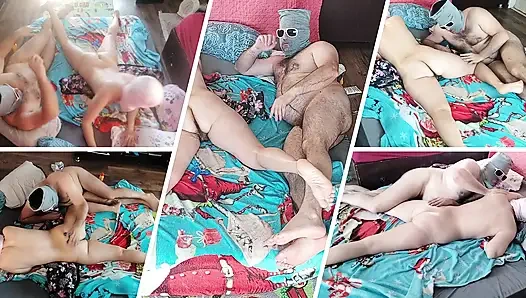 Foreplay in the bedroom with an amateur couple.