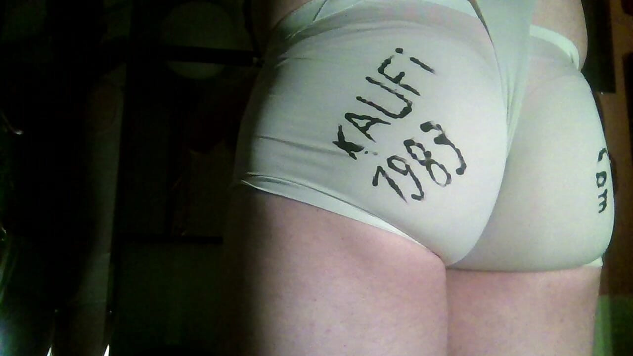 My buttocks in a thong black