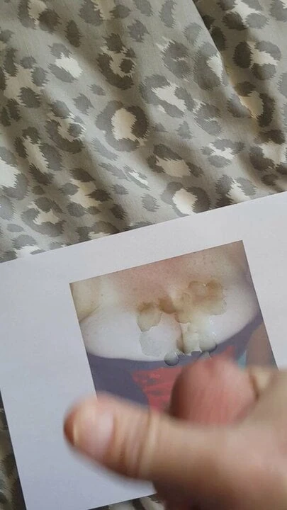 Cum tribute to my wife's cleavage