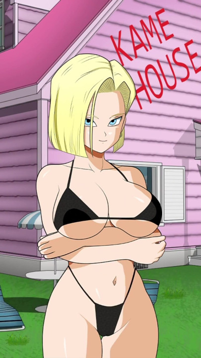 Hibride Eroventures - chiloți drăguți de Android 18 | Clipul 1