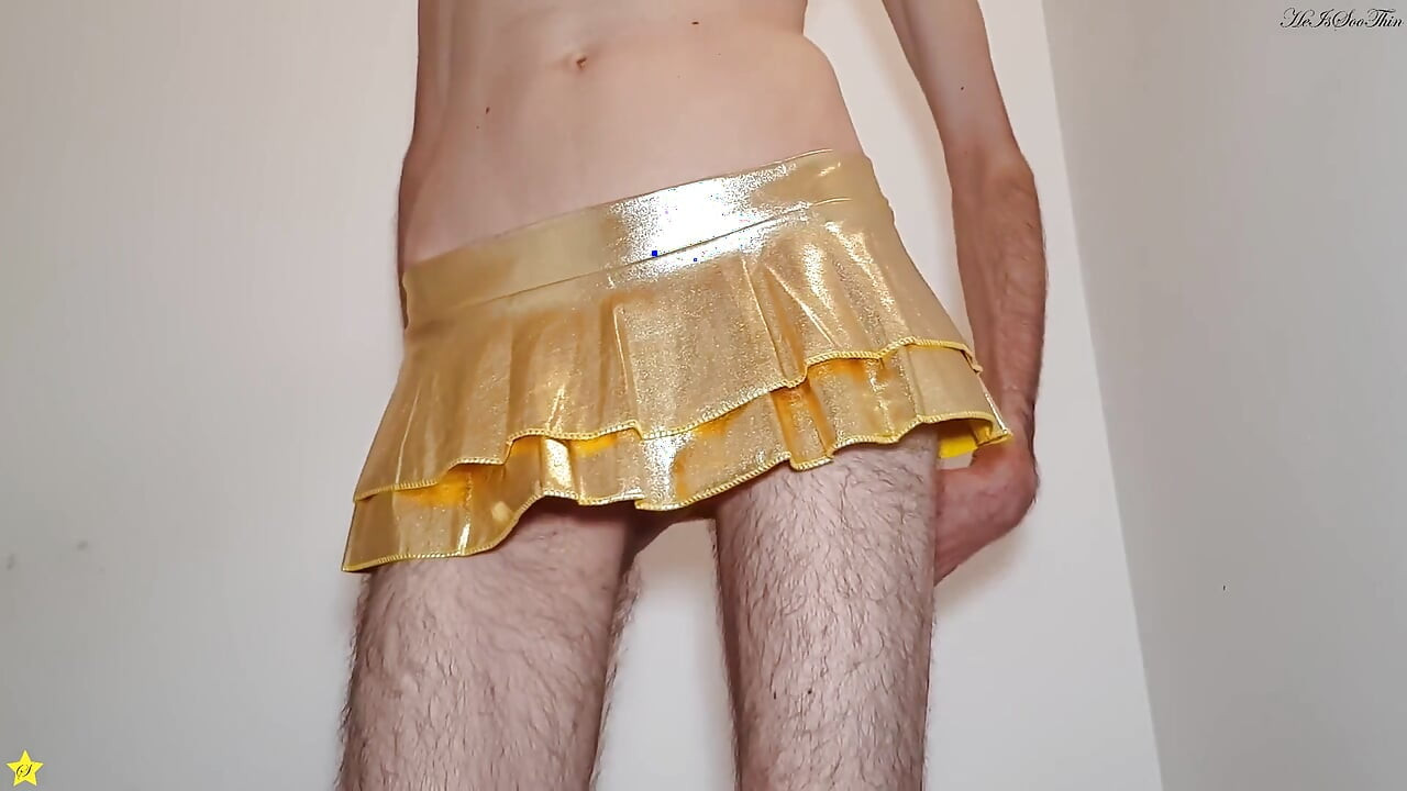 Golden Miniskirt -couldn't Wait- Try on