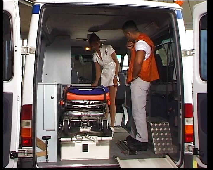 Perfect German NUrse rides big dick in the ambulance