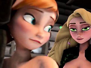 Futapunzel wordt gek met Anna en Elsa