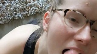 Nerdy Slut Gets Her Throat Stuffed