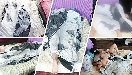 Sinnliche massage eines heißen paares mit Öl auf dem körper.