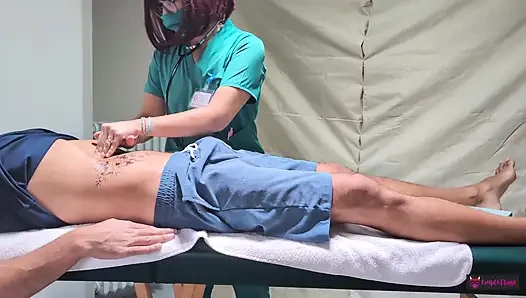 FAKE HOSPITAL - Depraved doctors squirt and get cum all over the place