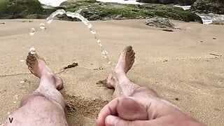 Self pee at the beach