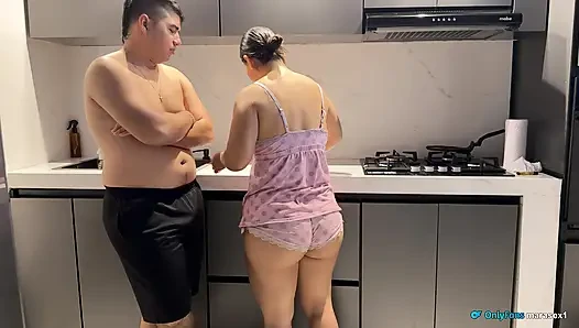 Stepbrothers share a bed due to the cold but end up fucking to stay warm