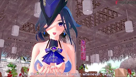 Clorinde делает минет в бикини в видео от первого лица - Genshin Impact