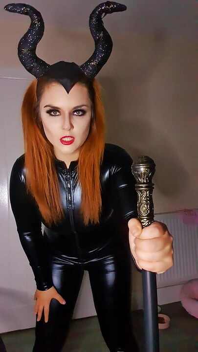 Dominant Humiliation JOI by Latex Mistress in Maleficent Cosplay