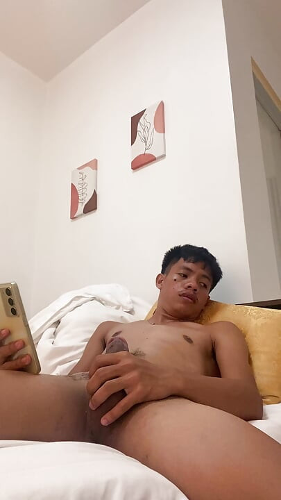 Filipino Twink Gets Hard, Jerking off to Explosive Cumshot