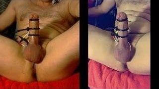 Split Screen Hands Free Electro Orgasm