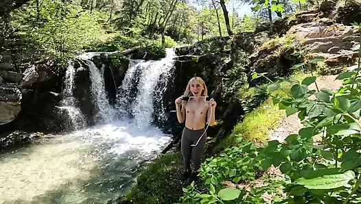 We Got Caught Fucking at a Waterfall with Facial & Cumwalk