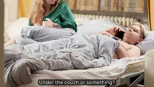 Step Mom’s Share Bed Tease Backfires! Stepson Fucks Stuck MILF!