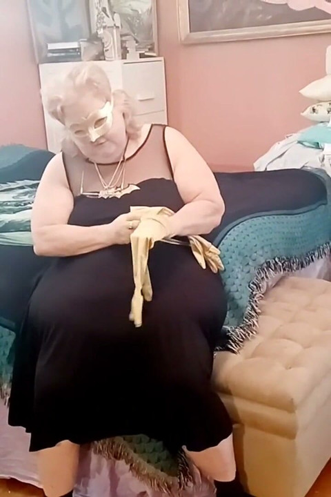 Satin Gold Gloves Fetish Play BBW Style