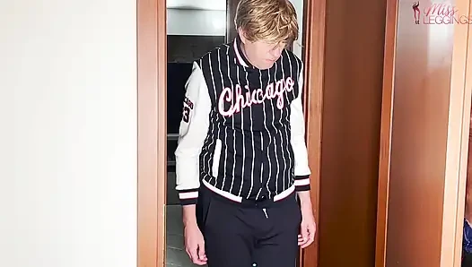 Horny and Blindfolded Stepmom Waits for Her Lover but Her Carrion Stepson Listens to Their Phone Call and..
