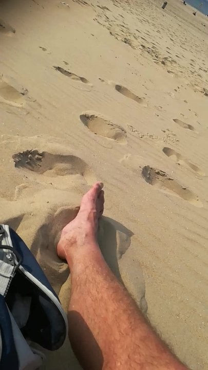 Wanking on the beach