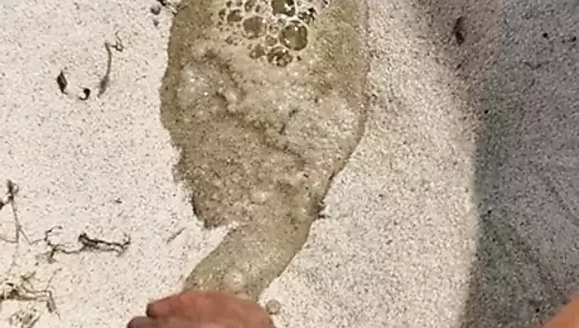 üzerimde külot ile sahilde işemek