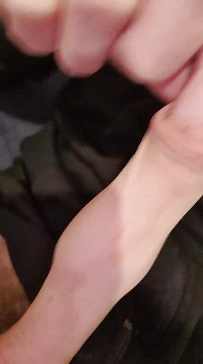 Stretching My Big Uncut Cock