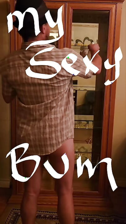 Twink Bubble Butt cleans cabinet