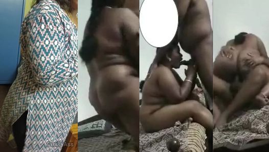 Tamil milf tante betrapte haar stiefzoon op masturberen in de badkamer - duidelijke audio.