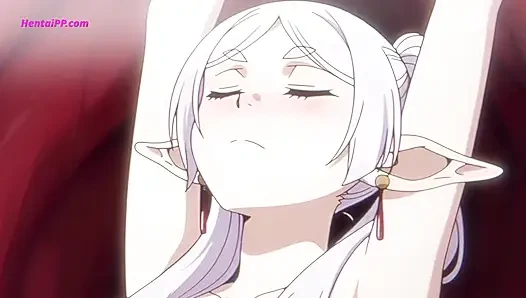 Eski elf mage frieren ve çırağı Fern karanlık ormanda dev bir iblis yarakla korunmasız sikiliyor