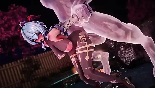 Genshin impact -hot spring canavar azgın sikiş ganyu - 3d hentai animasyonları