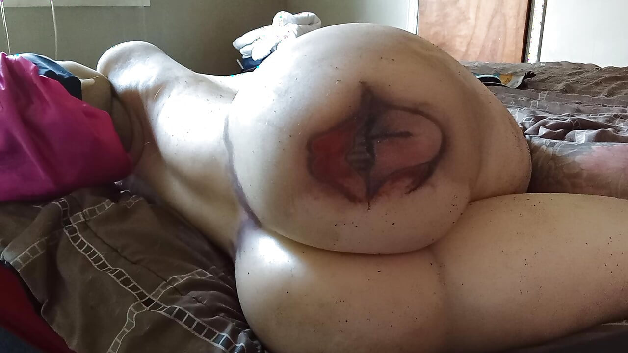 Playin' PattyCake with Those Pale Booty Cheeks! (With Shower Cap-Bonnet on)