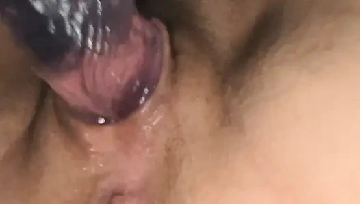 Amında büyük dildo varken çift uçlu dildo götüne kadar