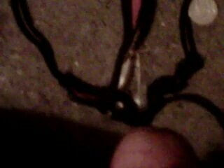 Wanking in a thong