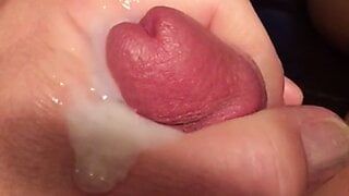 Close-up esperma na mão